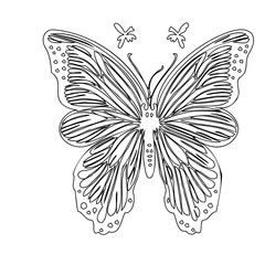 Butterfly Silhouette Illustration with Open Wings