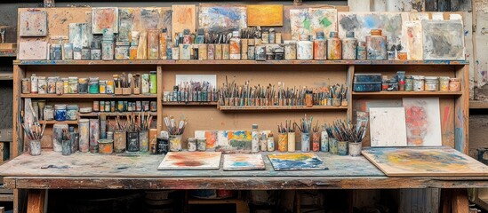 Artist's Painting Studio, Art Supplies, Work Station
