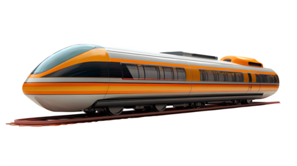 Futuristic monorail side view isolated on white background