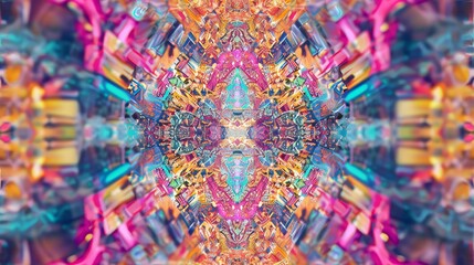 Fototapeta premium Colorful kaleidoscope mandala fractal pattern background
