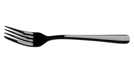 Fork silhouette simple shape, high-definition, realistic look, isolated on white background