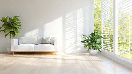 Stylish living room interior with neutral colors modern home photography bright environment natural light