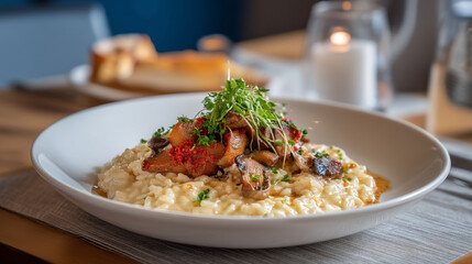 Delicious mushroom risotto recipe creamy italian rice dish with fresh herbs and gourmet ingredients
