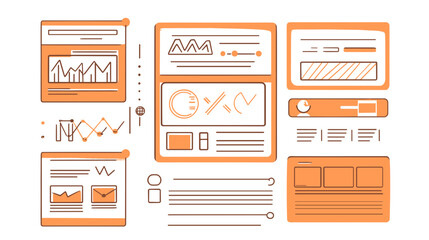 Orange and White Data Analytics Dashboard Interface