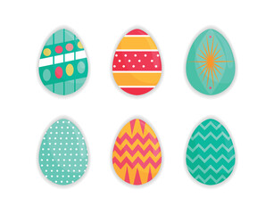 Geometric Bright Pattern Easter Eggs