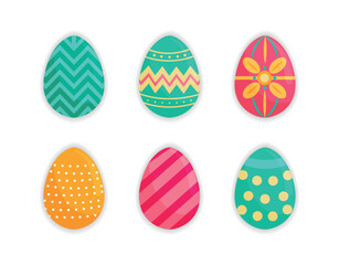 Colorful Easter Eggs with Patterns