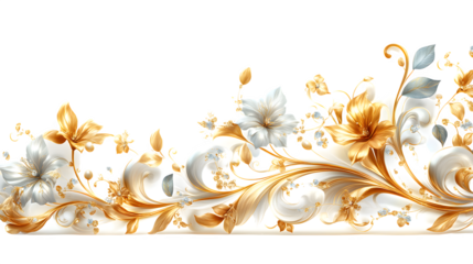 decorative gold swirls isolated on white background, high-definition, realistic look