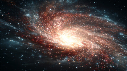 Fototapeta premium Explosive Galaxy Core Render with Glowing Colors, Galaxy