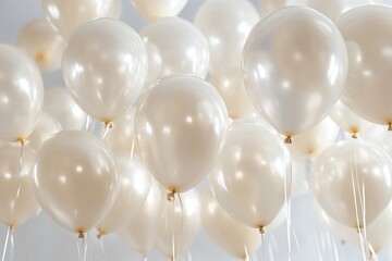 Many pearl-white balloons