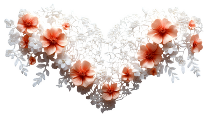 delicate lace heart design isolated on white background, high-definition, realistic look
