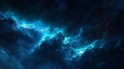 Obraz premium Celestial Nebula Space Background Starry Sky Deep Blue Cosmos Artwork