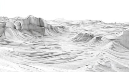 Obraz premium Monochromatic, sculpted landscape of a barren, alien terrain.