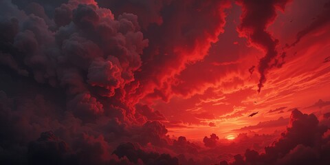 Naklejka premium Fiery Sunset Sky