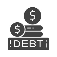 Debt icon vector image. Suitable for mobile apps, web apps and print media.