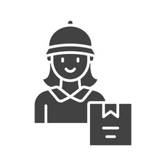 Delivery Woman icon vector image. Suitable for mobile apps, web apps and print media.