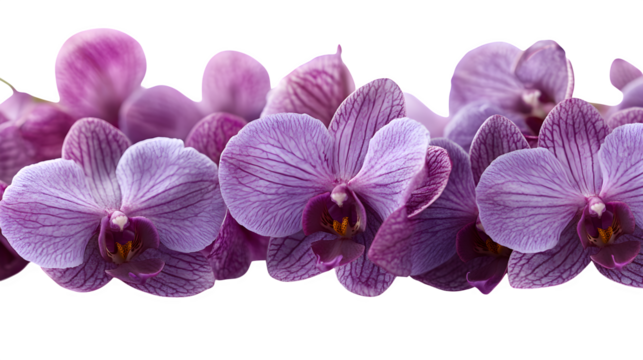 elegant purple orchid flower head, natural shading, isolated on white background
