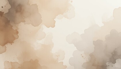 Obraz premium Abstract Watercolor Wash in Beige and Brown Tones