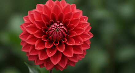 Stunning Red Dahlia: Close-up of a Vibrant Bloom