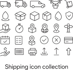 Delivery line icons set. Shipping icon collection.