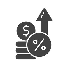 Interest Rate icon vector image. Suitable for mobile apps, web apps and print media.