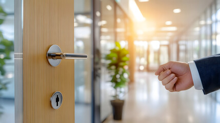 Business meeting anticipation modern office photo professional environment close-up view engagement
