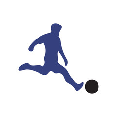 Jumping tennis player silhouette in action with sport and athlete theme