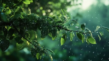 Water dew on green tree