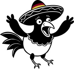 funny parrot with hat