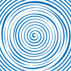Op art linear abstract blue spiral design. Archimedean or arithmetic spiral for graphic resources.