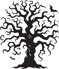Silhouette of a dead tree vector