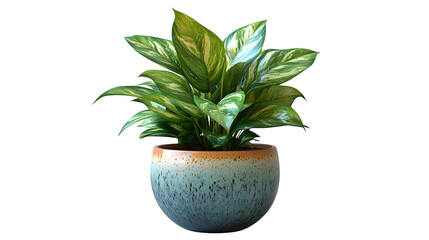 Obraz premium Indoor decorative plant in a ceramic pot, HD and stylish, isolated on white background