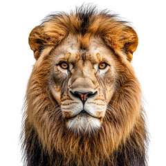 Majestic close up of a lion png detailed regal mane png elegant wild animal portrait png refined natural royalty png transparent background image