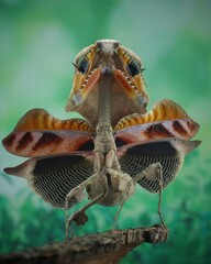 Leaf mantis (Deroplatys lobata) with broad, ornate lobes mimicking foliage. Cryptic camouflage on a mossy perch. Striking insect, 18 april 2025 Indonesia