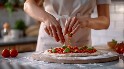 The pizza preparation process