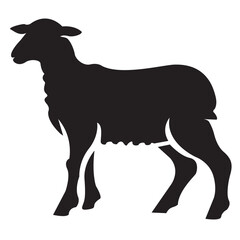 Cute lamb silhouette isolated on white background. Lamb icon vector illustration design