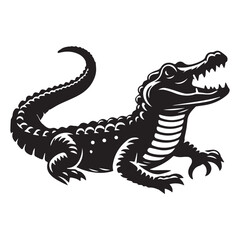 Crocodile icon silhouette vector flat illustration design
