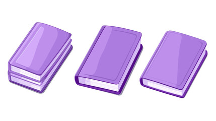 Three Lilac Books Isometric Illustration