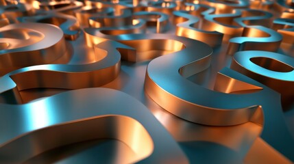 Obraz premium Infinite question marks on a plane, original three dimensional illustration. illustration