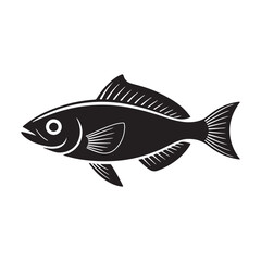 Naklejka premium Fish icon vector black silhouette. Fish icons. Vector illustration eps 10