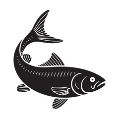 Fish icon vector black silhouette. Fish icons. Vector illustration eps 10