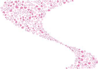 ハート柄の背景 桃色系の3色 フチと単色 ハート