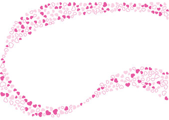 ハート柄の背景 桃色系の3色 フチと単色 ハート