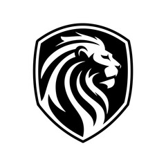 Royal heraldic lions. Black silhouette of rampant lion and griffins for logo or coat of arms. Premium wild animal crest symbols.