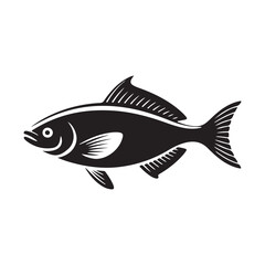 Fish icon vector. Black fish silhouette collection