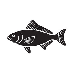 Fish icon vector. Black fish silhouette collection