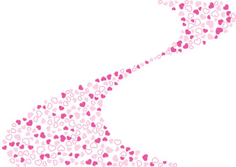 ハート柄の背景 桃色系の3色 フチと単色 ハート