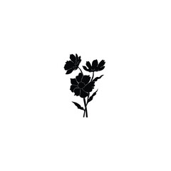 Flower silhouette with vector 