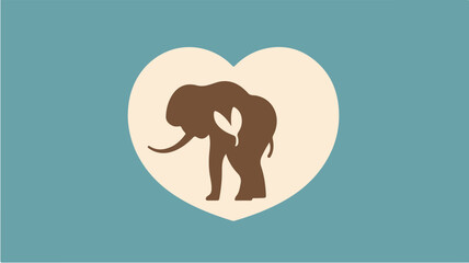 The elephant in a heart symbolizes love and protection for these magnificent animals.