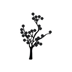 Fototapeta premium Flower silhouette with vector 