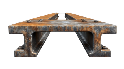 heavy steel construction beam isolated on white background, high-definition, realistic look